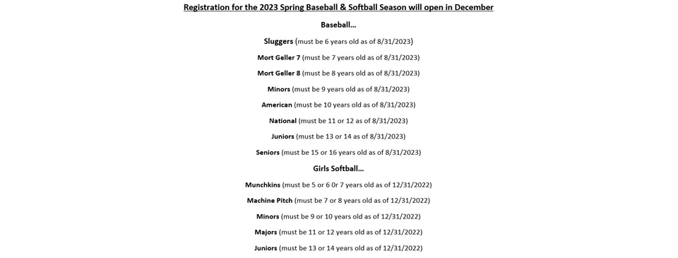 RVC Little League Registration