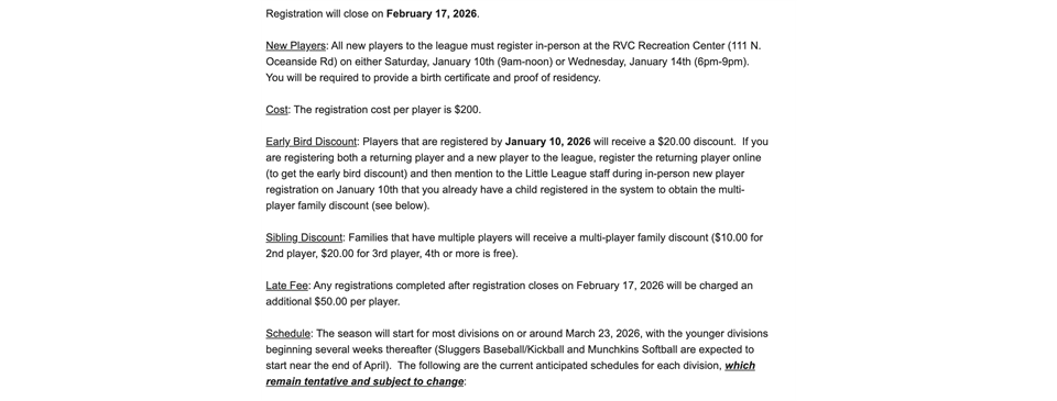 2026 Spring Registration